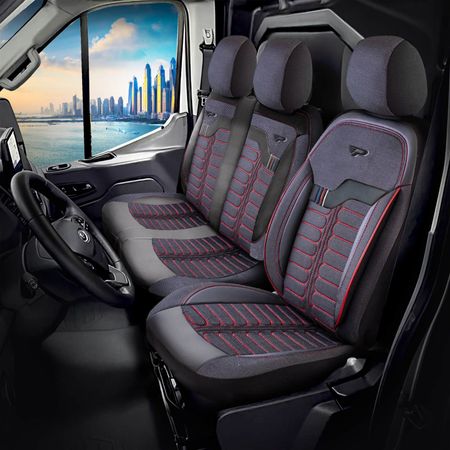 Autopoťahy pre Opel Movano 2021-2024 LONDRA_Červené 1+2