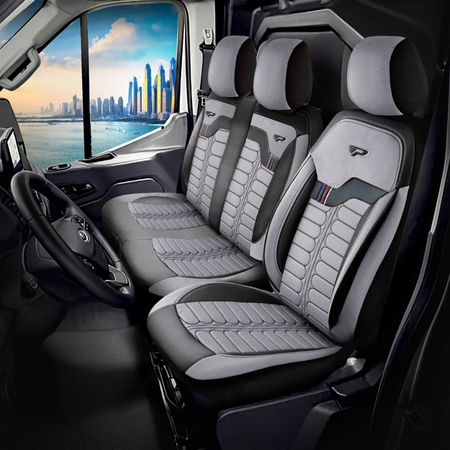 Autopoťahy pre Opel Movano 2021-2024 LONDRA_Sivé 1+2