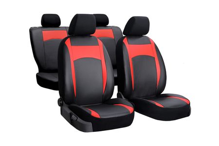 Autopoťahy pre Seat Toledo (IV) 2012-2018 Design Leather červené 2+3